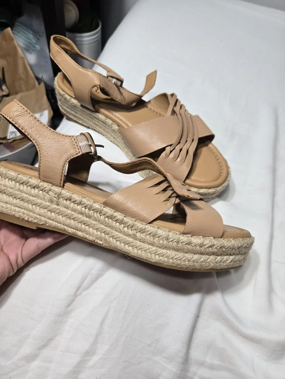 Earth Hilda Women's Platform Espadrille Sz 10 Like New Tan